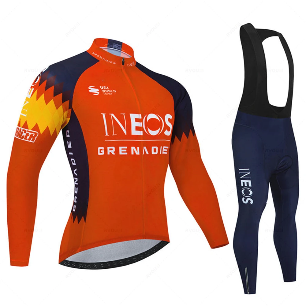 Ineos Team Men Spring Sport Cycling Jersey Autumn Mtb Bicycle Clothing Summer Long Sleeve Triathlon Mountain Bike Bib Pant Set cycling jersey cycling shirt cycling suit cycling jersey set