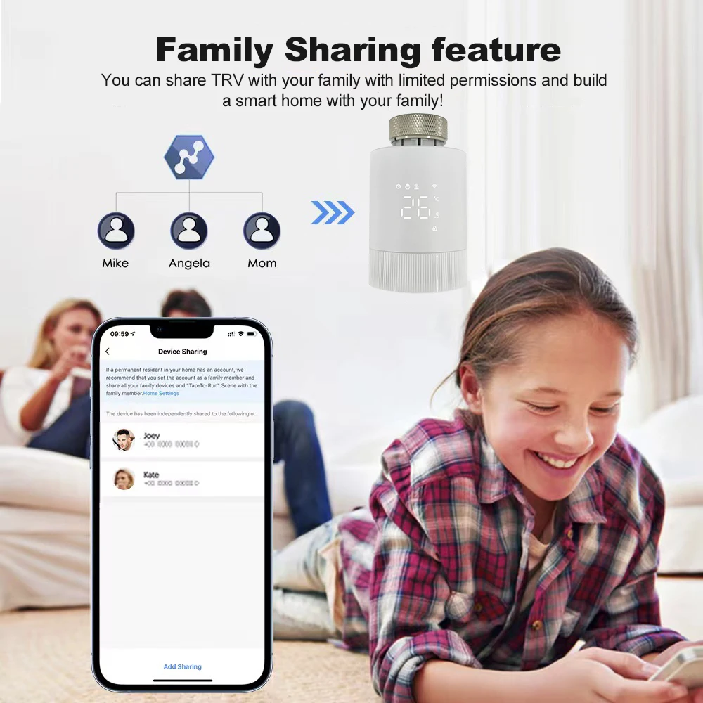 RKHK Tuya WiFi Smart Thermostat,TRV Thermostatic Radiator Valve Actuator Temperature Controller for Alexa,Google Home and Alice - Image 5