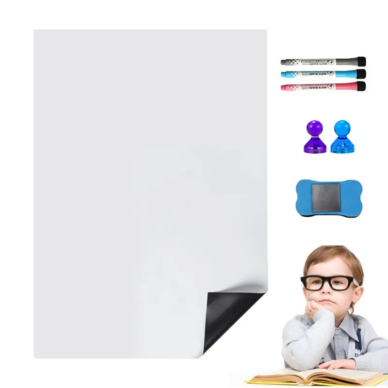 

Self Adhesive Whiteboard Self-Adhesive Whiteboard Sheet For Refrigerator Portable Whiteboard With 2 Magnets 3 Chalkboard Markers