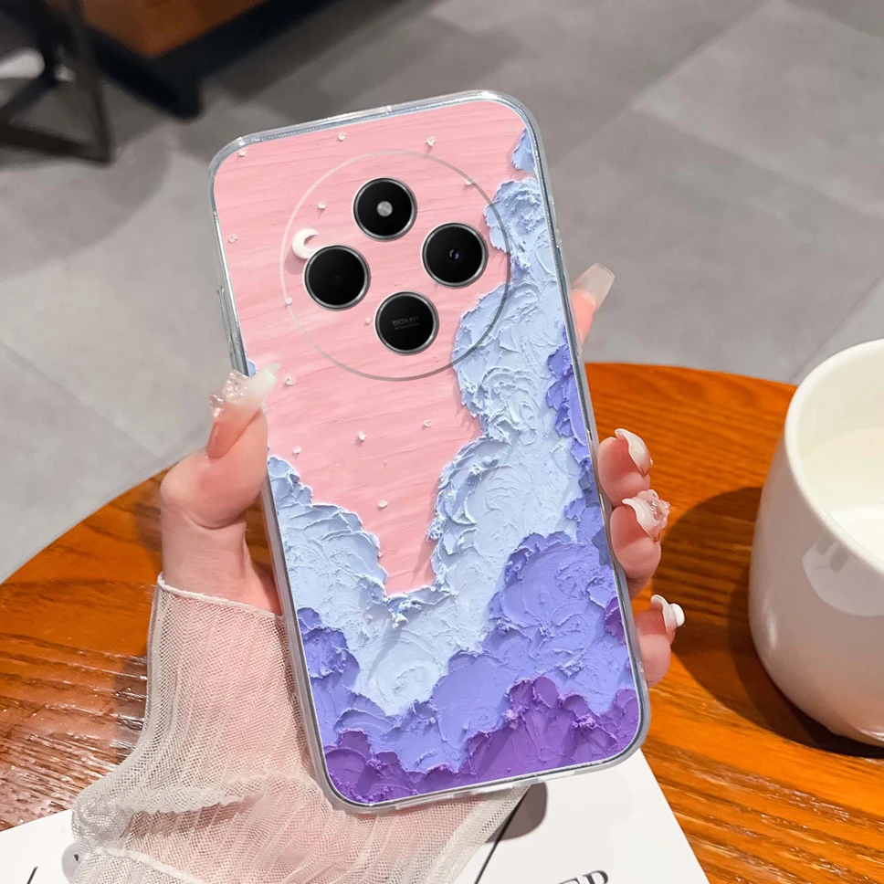 Cute Healing Pattern Clear Soft TPU Silicone Shockproof Phone Case