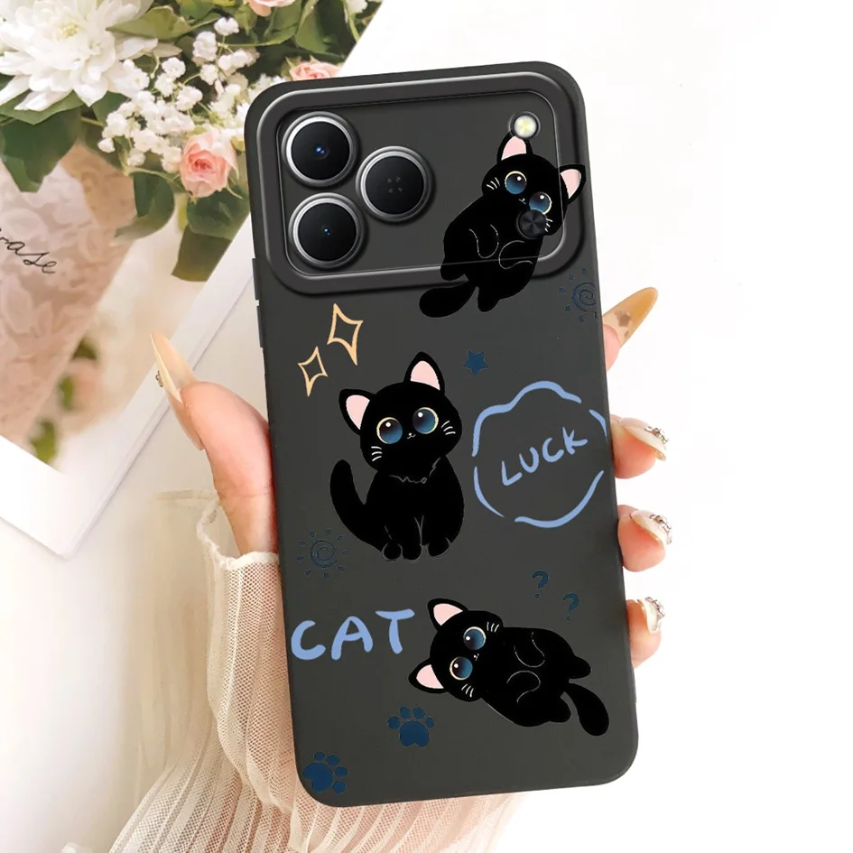 Cute Cartoon Cat Painted Soft Silicone Phone Case Cover