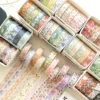 5 rolls of boxed romantic flower handbook tape, cute DIY fresh decorative washi tape for students, a must-have gift for students 6