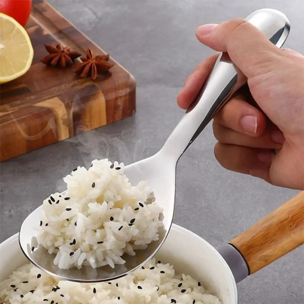 Stainless steel spoon durable non-stick rice spoon household thickened rice shovel canteen serving spoon