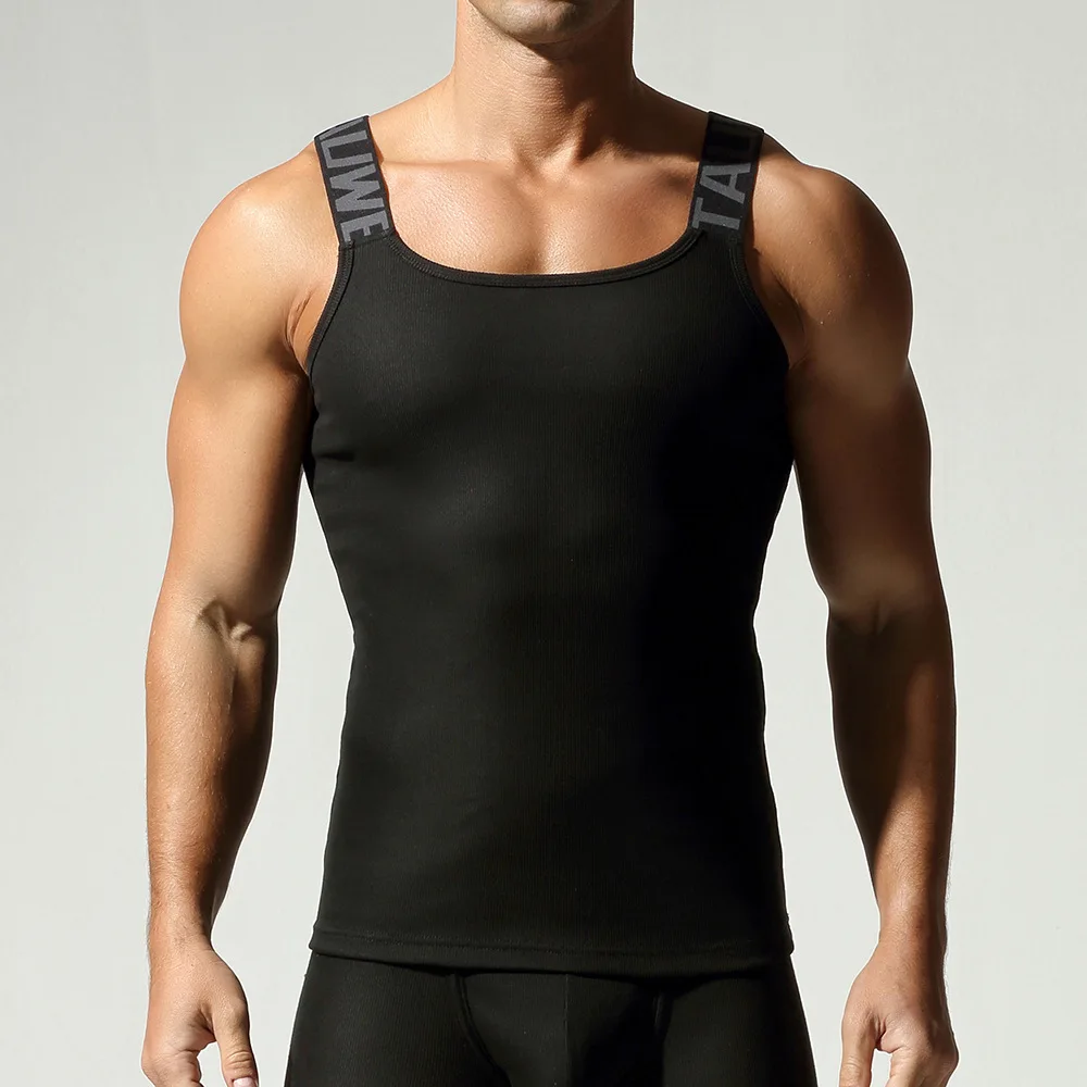 SEOBEAN Modisches, eng anliegendes Tanktop für Herren, bequeme, gerippte Sport-Basisschicht, Fitness-Weste für Herren, Oberbekleidung, Westenoberteile – Detail 3