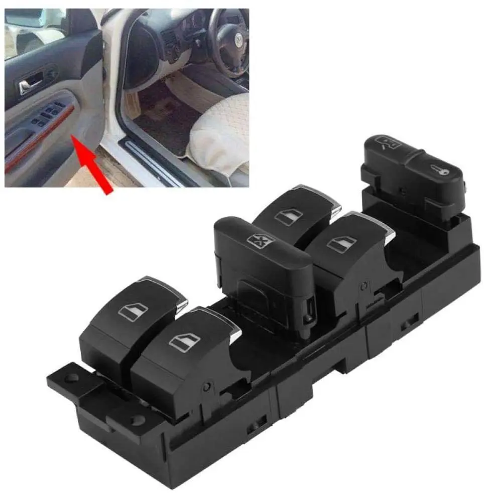 Chrome Master Window Controller Switch For VW Jetta Golf GTI MK4 For