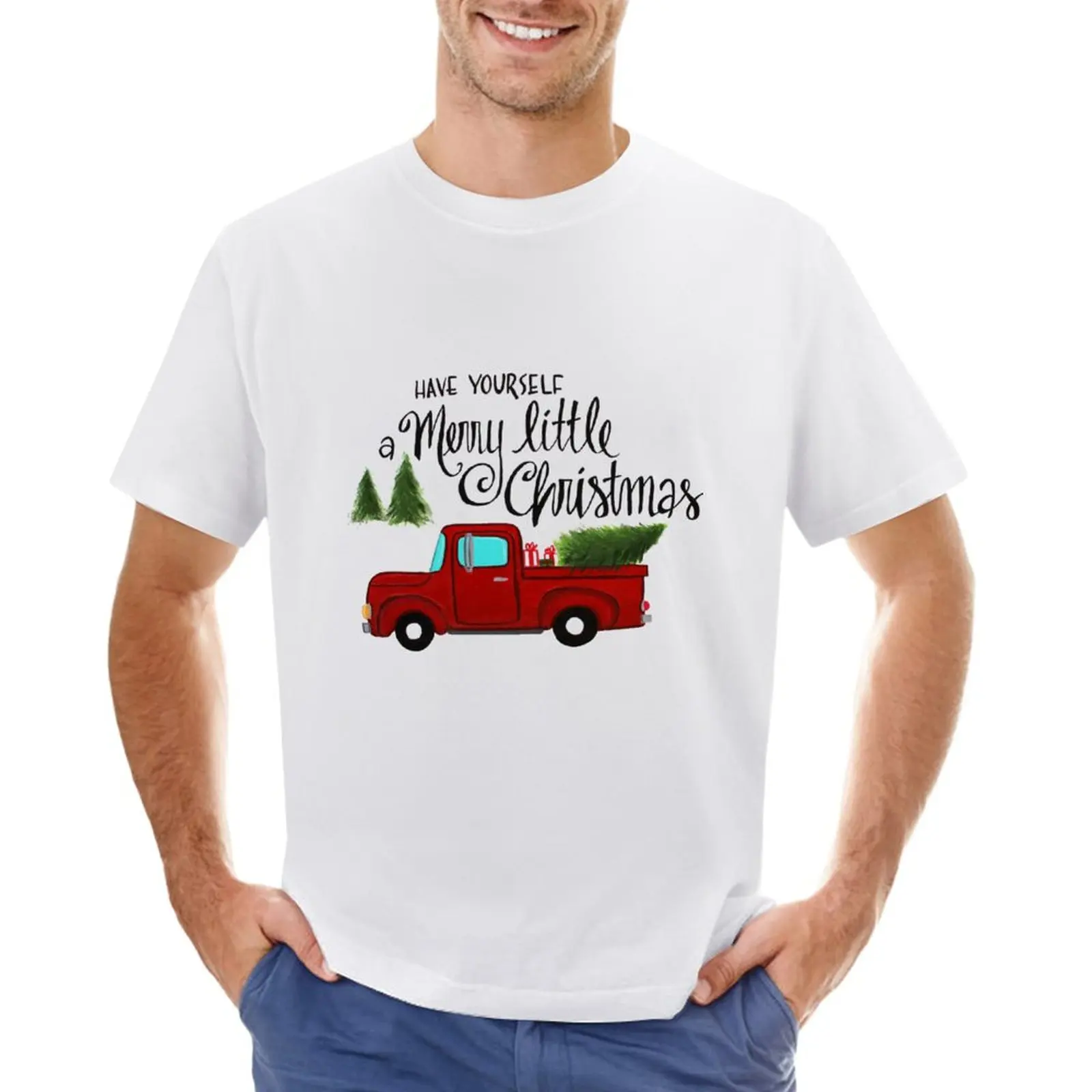 

Merry Little Christmas T-Shirt for a boy plus sizes Aesthetic clothing sports fans Short sleeve tee men
