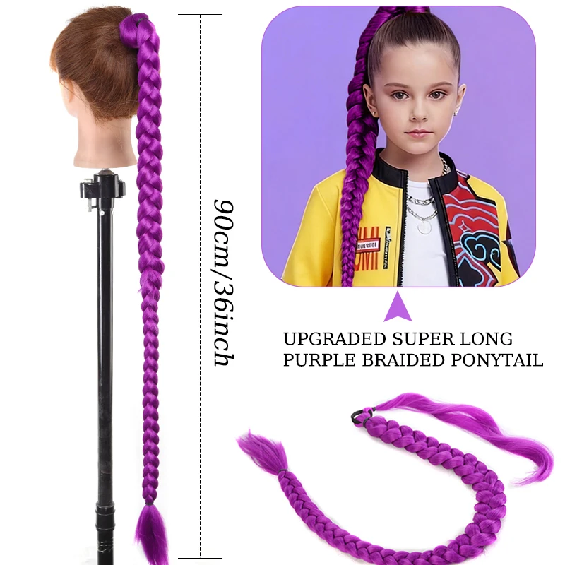 Long Purple Braiding Hair Pre Stretched Braiding Hair