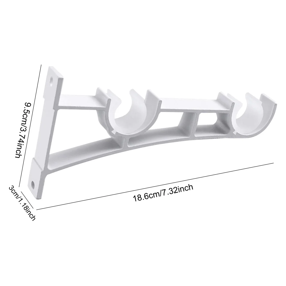 2 Pack Heavy Duty Curtain Rod Holders Aluminum Alloy Curtain Rod Hanging Hardware Double Brackets for Drapery