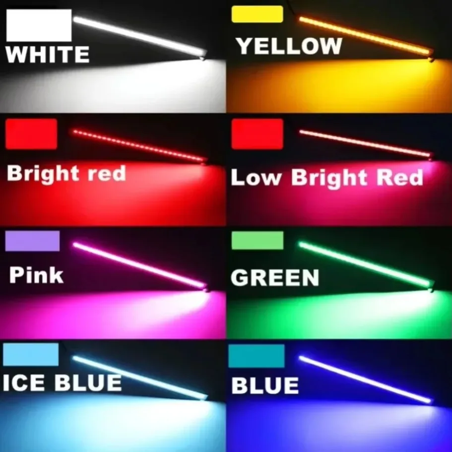 10개 17cm COB LED 스트립 라이트 (자동차용), 방수 DRL 주간 주행등, 유연한 자동차 실내 장식 램프 스타일링