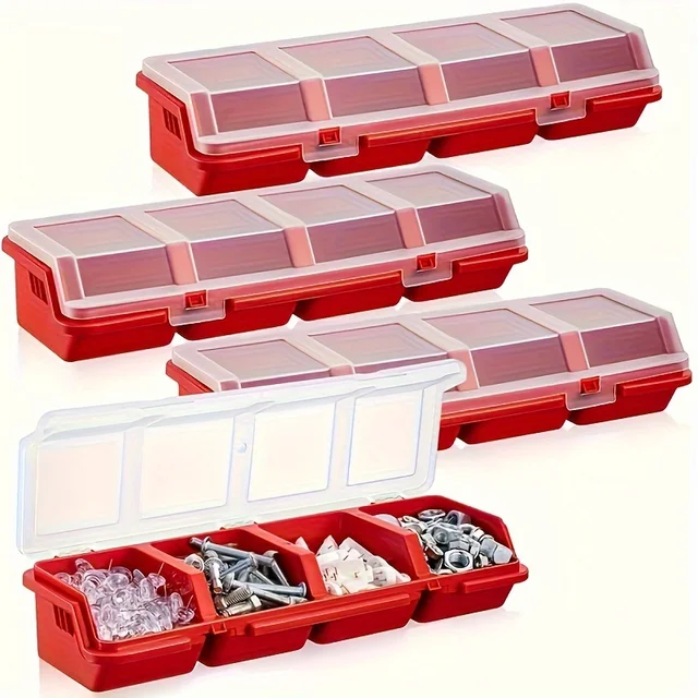 Boîte de rangement multi-compartiments pour vis et petites pièces, matériel en plastique Durable et mallette de rangement de bijoux 1 pièce/2 pièces 3