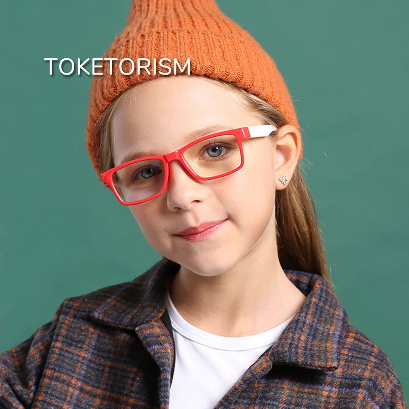 Toketorism Ultralight Optical Eyeglass Frames Silicone Children's Glasses Anti Blue Light Eyewear For Kids