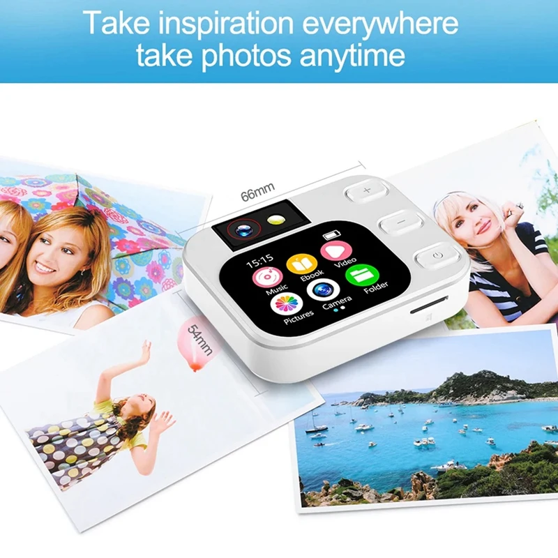 X19 Mini MP3 Player Photo Radio 2.2 Touch Screen OTG Type-C Bluetooth Take Pictures