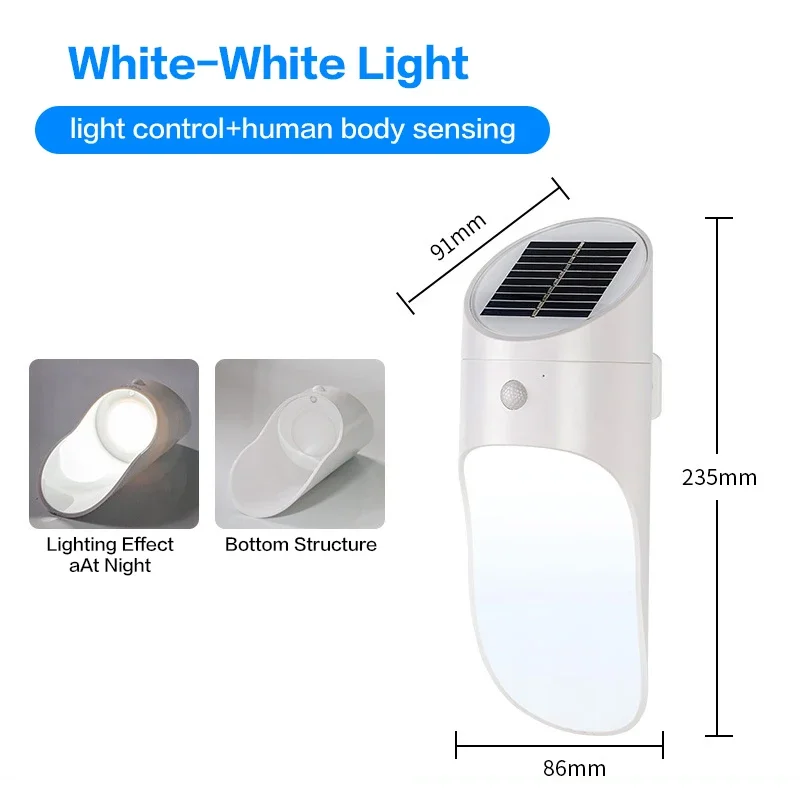 Description Picture 6 of itemLED Solar Light Microwave Sensor Wall Lamp Outdoor Waterproof Solar Lamp for Pathway Garden Fence Wall Light Outdoor Lighting