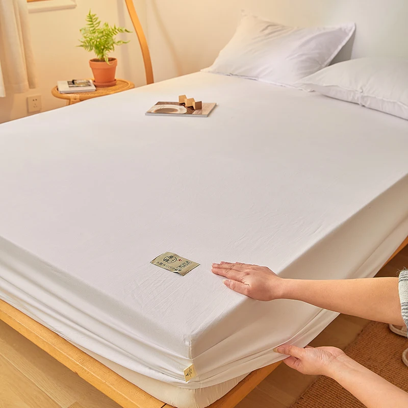 Fitted Bed Sheet Luxury Egyptian Pure Cotton Mattress Cover Bedspreads Elastic Bed Linens Soft Bedsheet (Pillowcase Can Order) 3