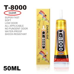 Adhésif multi usage T 8000 industriel pour fabrication de bijoux, strass et vernis à ongles, colle pour cadre de téléphone, bricolage, 50ml, T8000 