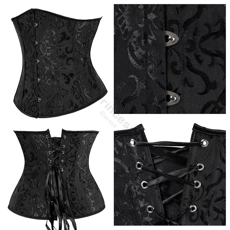Waist Corset Underbust Corset Plus Size Gothic Corset Cincher Medieval Corsets for Women Jacquard Vintage