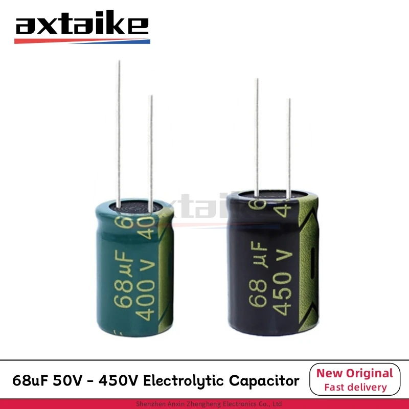 Aluminum electrolytic capacitor 68UF 50V 100V 250V 400V 450V 6*12/10*13/13*25/16*25MM DIP 10/20PCS electrolytic capacitor,aluminum electrolytic capacitor