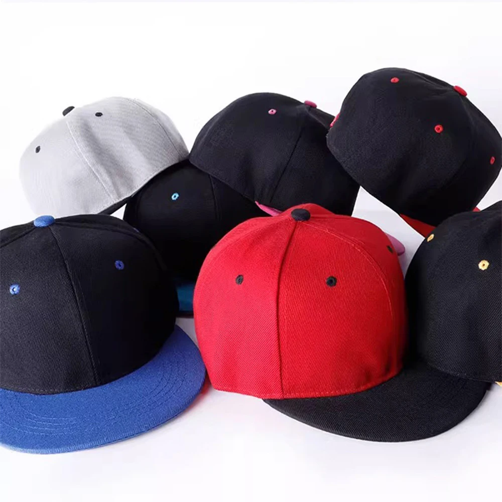 Gelante 6-Pack Blank Snapback Baseball Caps - Flat Brim Adjustable Hats, One Size Fits Most, For Custom Embroidery Or Printing