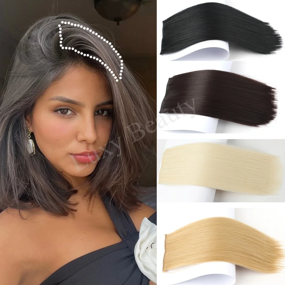 Mini Clip In Human Hair Piece 10-30cm Invisible Hair Pads For Women Hair Extensions Black Blonde Brown 2 Clips on Hairpieces