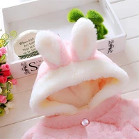Bébé filles vêtements nouvelle Cape automne/hiver laine pull châle bébé oreilles de lapin polaire veste Cape pour nouveau-né 4