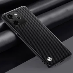 Premium PU Leather Matte Silicone Full Protection Phone Case - Sleek Back Cover for OPPO Reno 14 (Matte Black)
