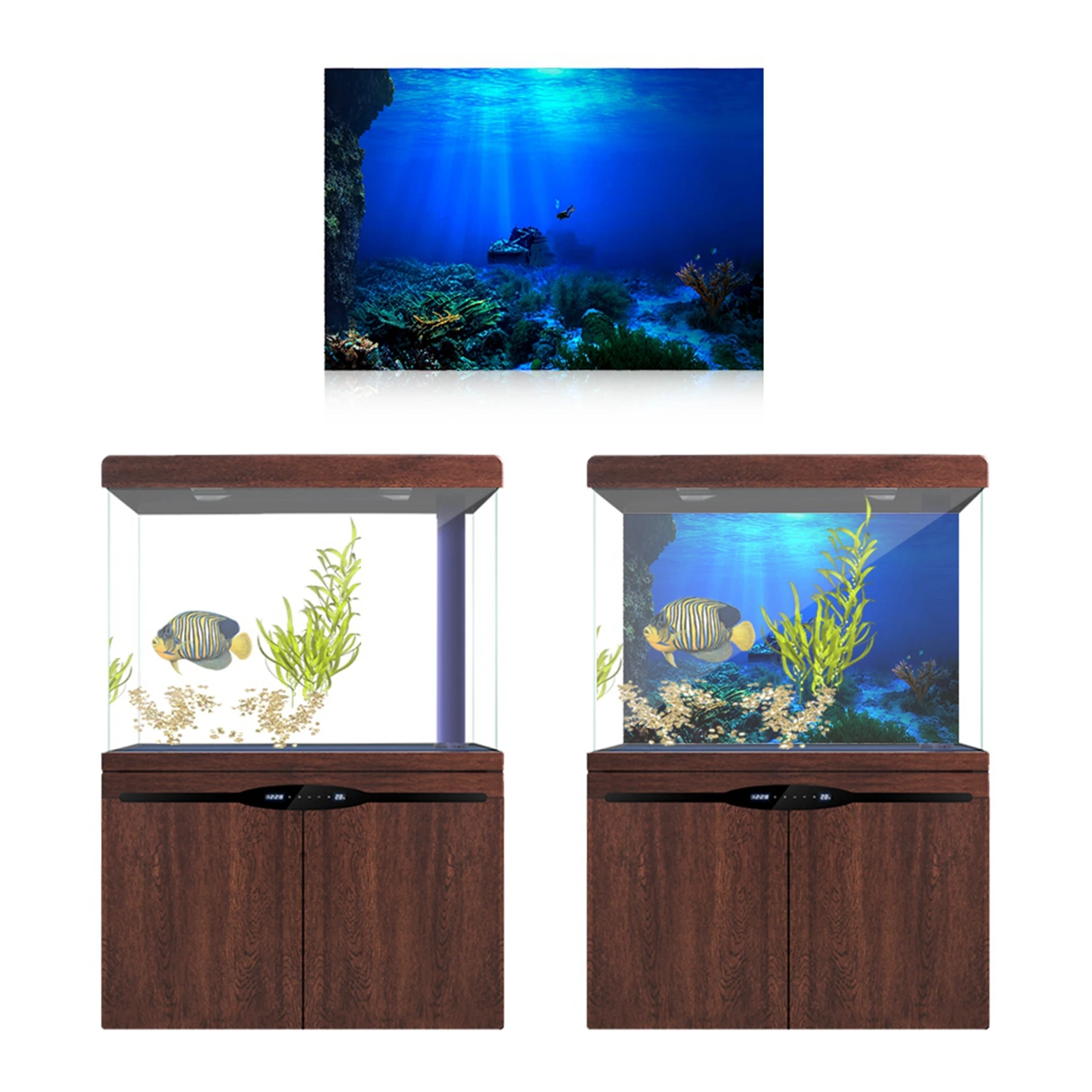 Poster Adhesive Seaworld Background for Aquarium Fish Decoration fish tank decorations fish tank backdrop