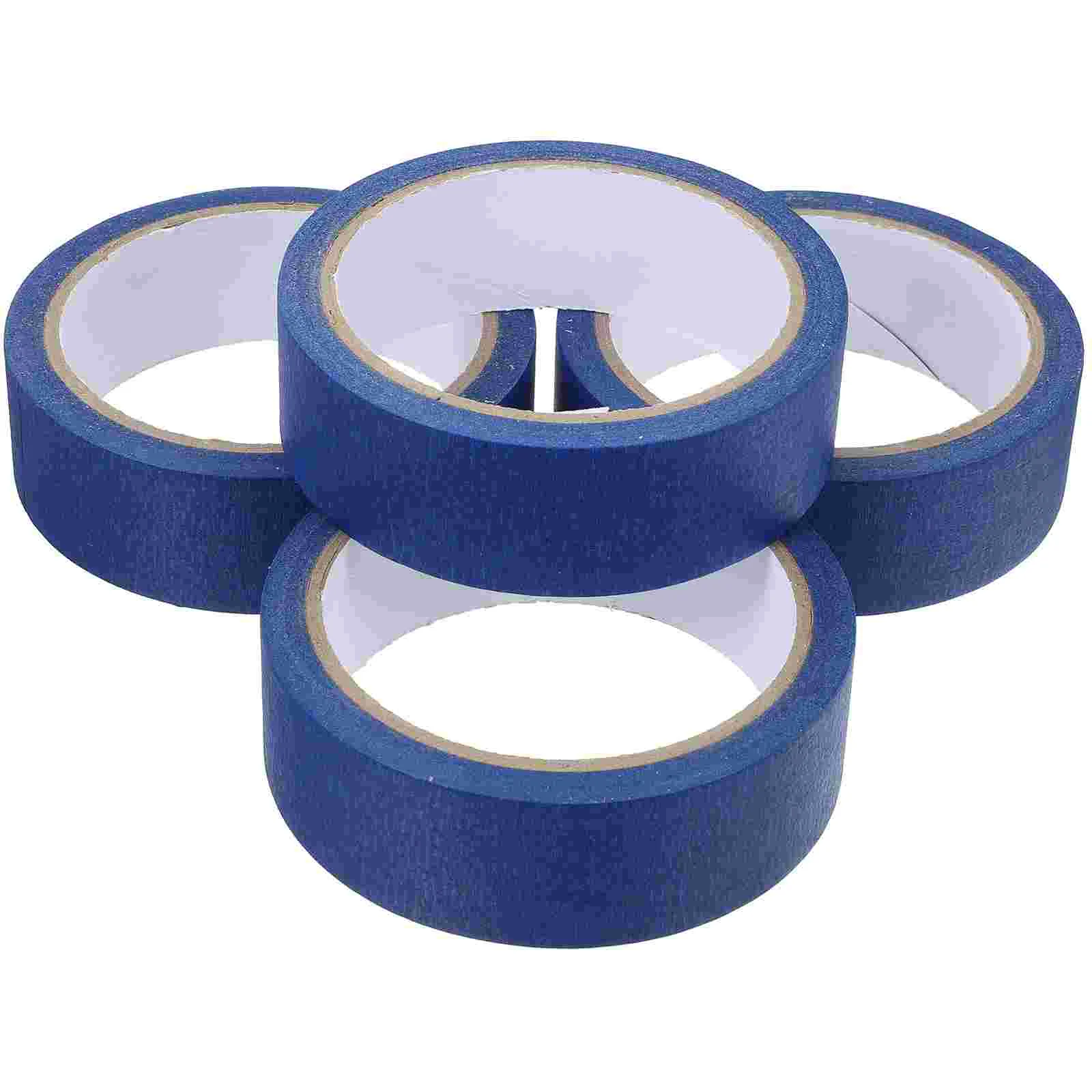 4 Rolls Crafts Blue Masking Tape Aesthetic Washi Advanced Crepe Paper DIY Tapes