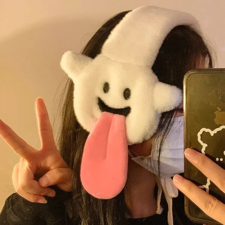 Funny Plush Earmuffs Women Winter Warm Thickened Kawaii Japanese Cartoon Ear Protection Outdoor Halloween Accessories Gift