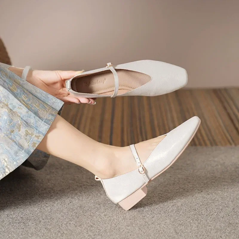 Scarpe Mary Jane Feversole Donna - Punta Quadrata, Tacco Basso, In Pelle Vegana | Comode E Slip-On - Foto 6