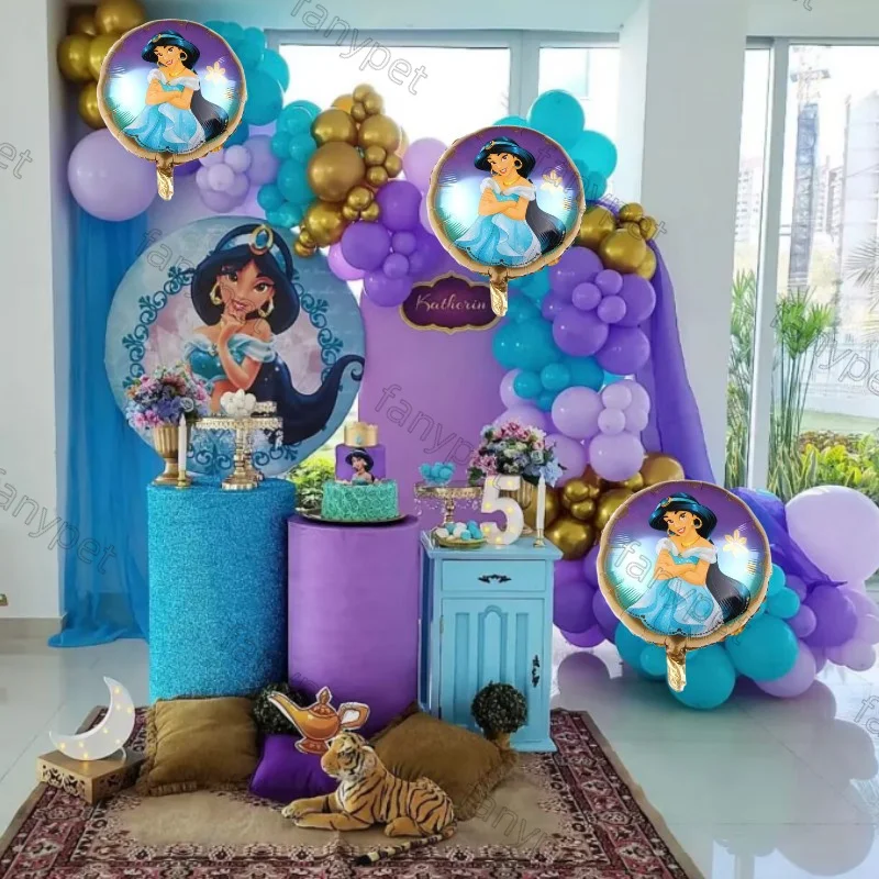 

1 Set Disney Aladdin Princess Jasmine Theme Balloon Garland Arch Kit Happy Birthday Party Decorations Baby Shower Supplies