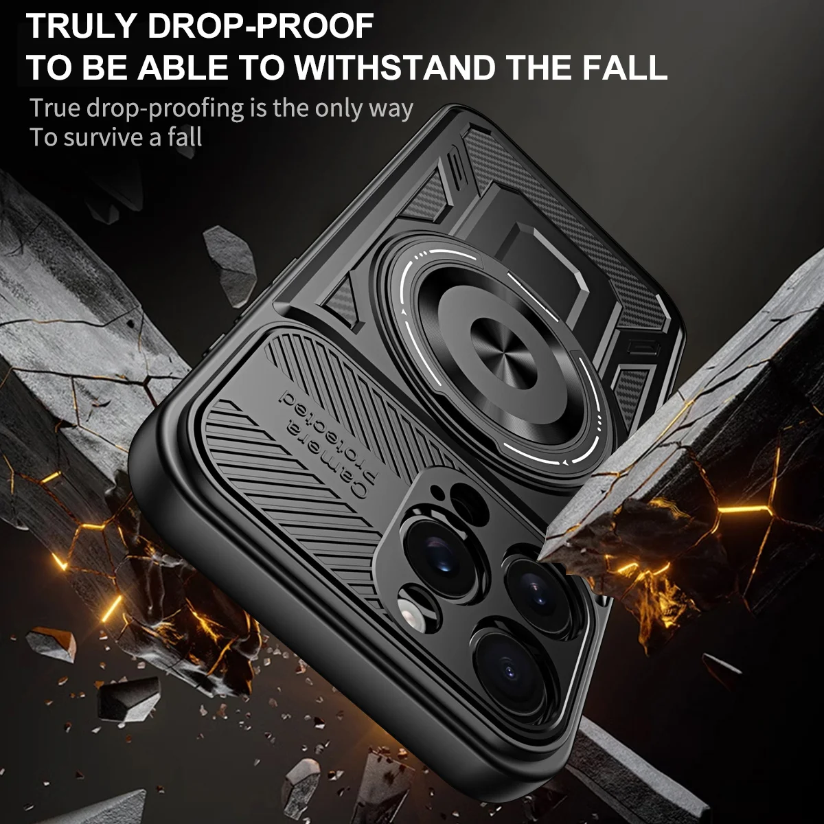 Enhanced Rotating Magnetic Armored Phone Case - Durable Protective Cover