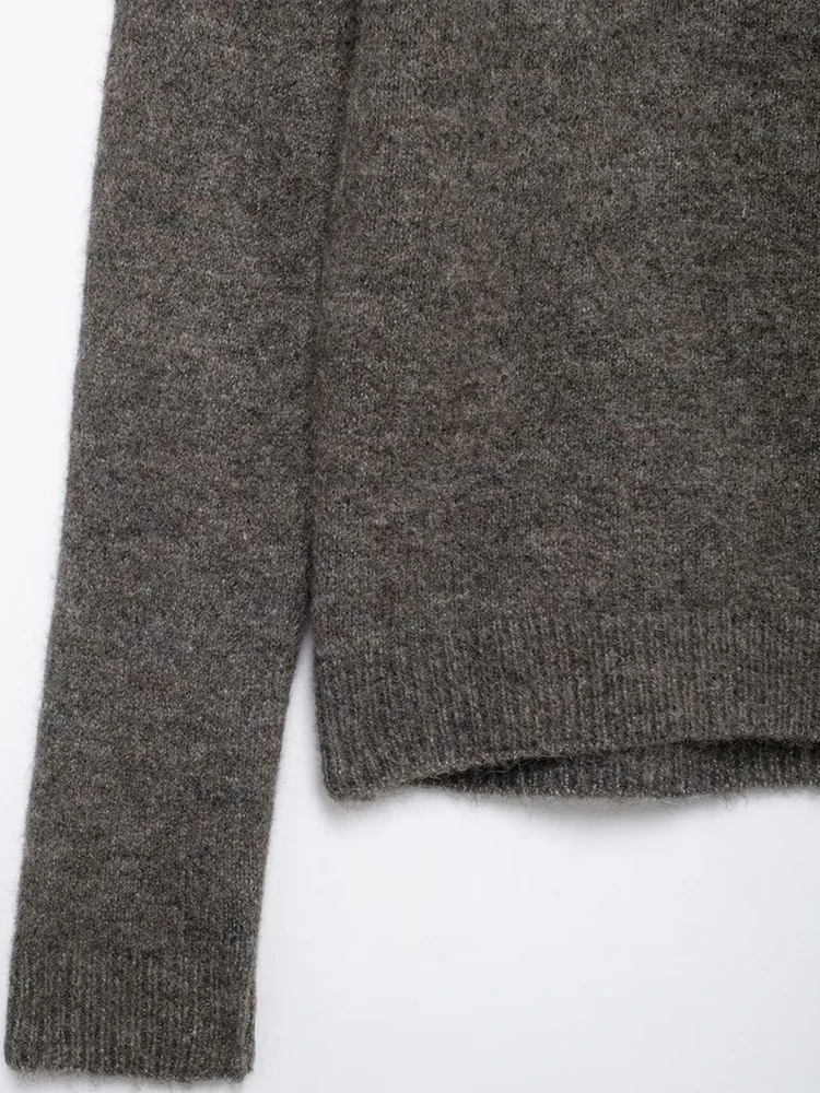 Casual Chic Women Cardigan Long Sleeve Metal Button Vintage Knitting Cardigans 2025 Autumn Winter Short Sweater Coat