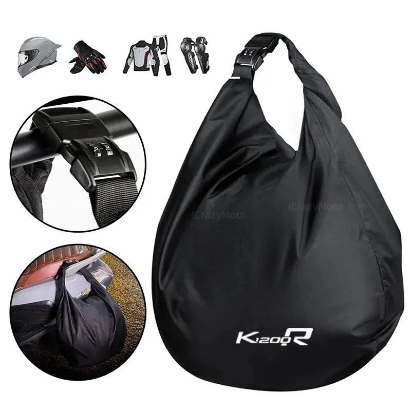 

Portable Waterproof Motorcycle Helmet Bag For BMW K1200R K1200S K 1200 R K 1200R Large Capacity Password Lock Anti-Theft Luggage