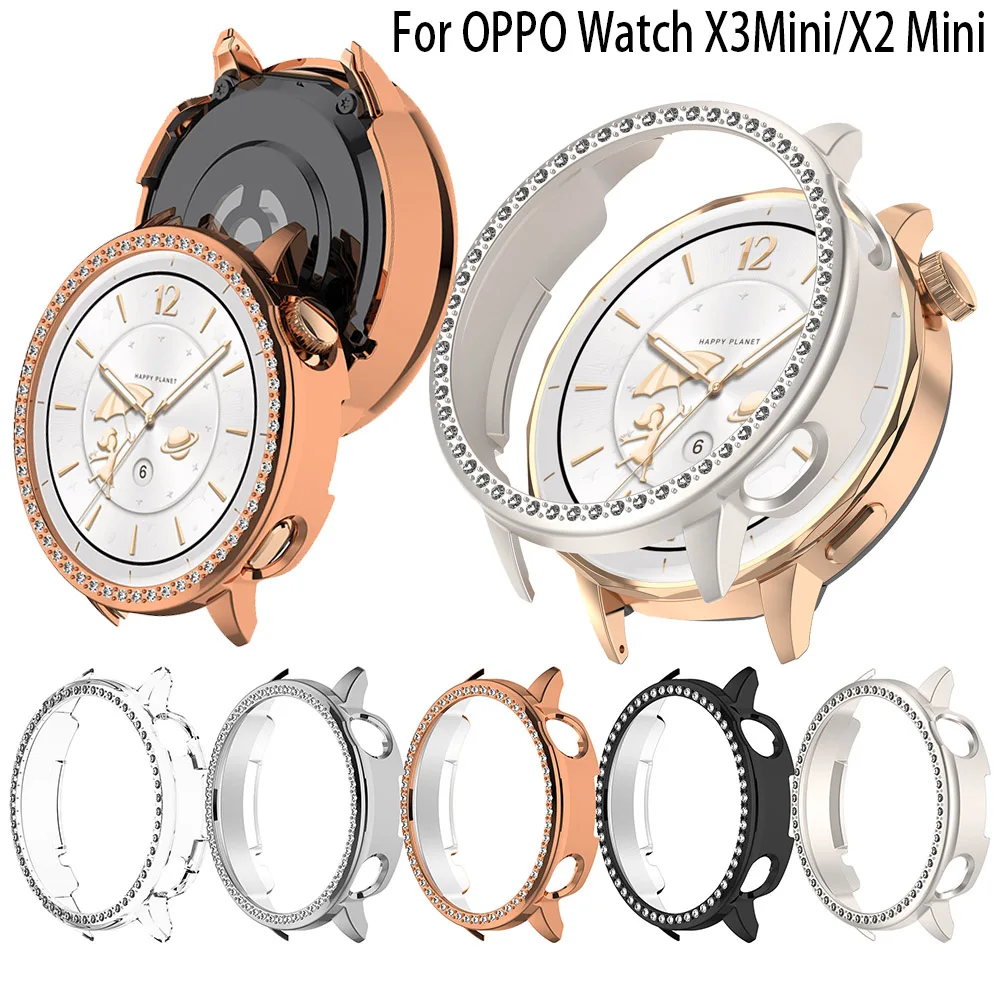 Bling PC Hollow Protective Case with Diamond Design for Smartwatches 43mm, Hard Shell Cover