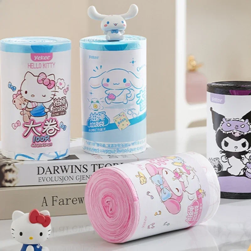 

Kawaii Sanrio Anime Hello Kitty My Melody Cinnamoroll Cute Cartoon Garbage Bag Thickened Drawstring Garbage Bag Girly Heart