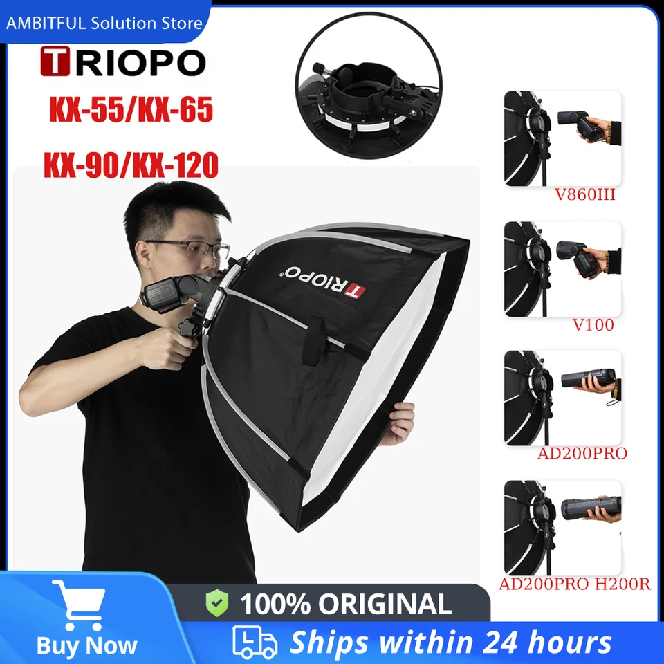 Triopo for Godox V1 V100 V1PRO Speedlite Softbox 55CM KX65 65cm