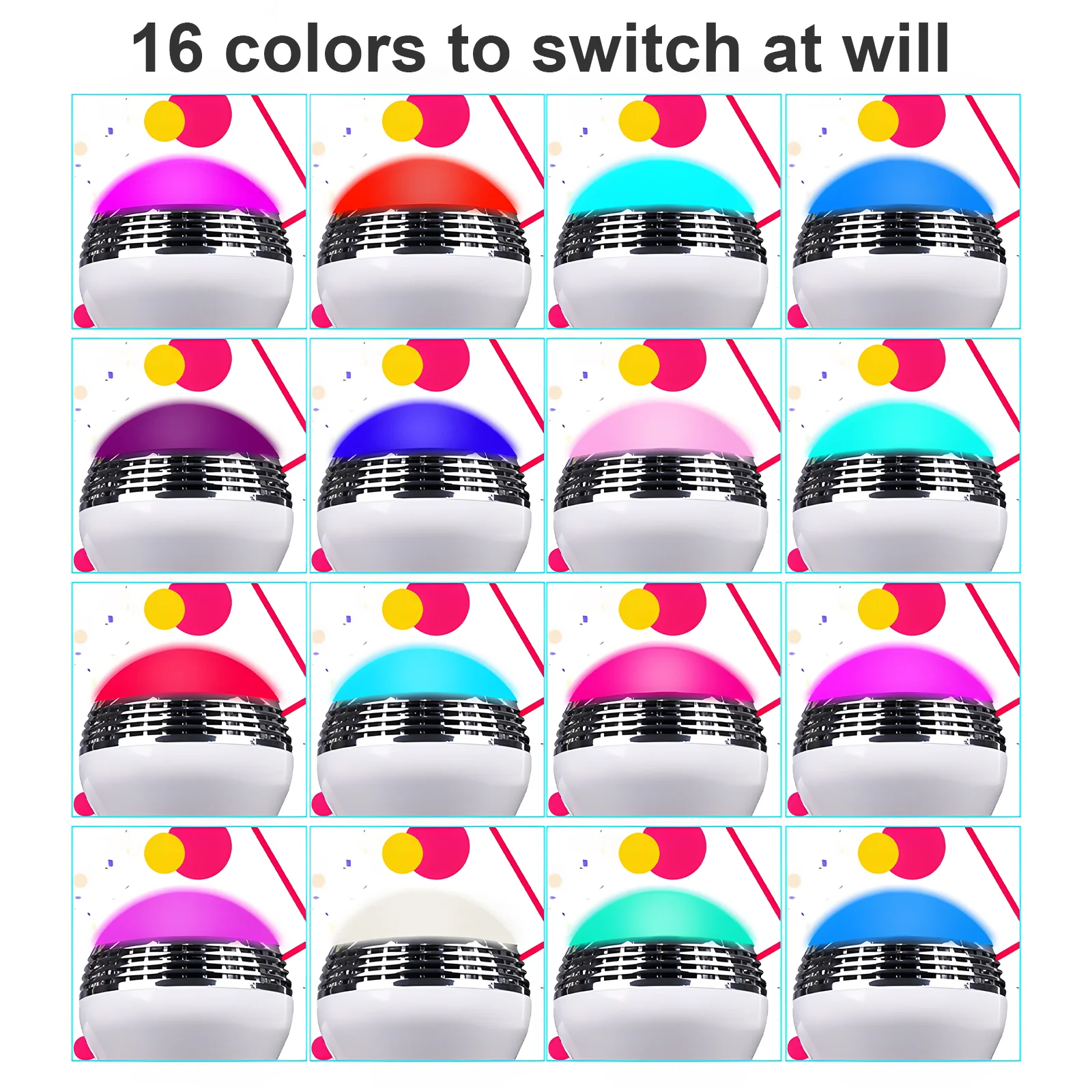 ตัวเลือกสินค้า หลอดไฟ RGB บลูทูธ ปรับสีได้ รีโมทควบคุม ห้องน้ำ ห้องนอน งานปาร์ตี้