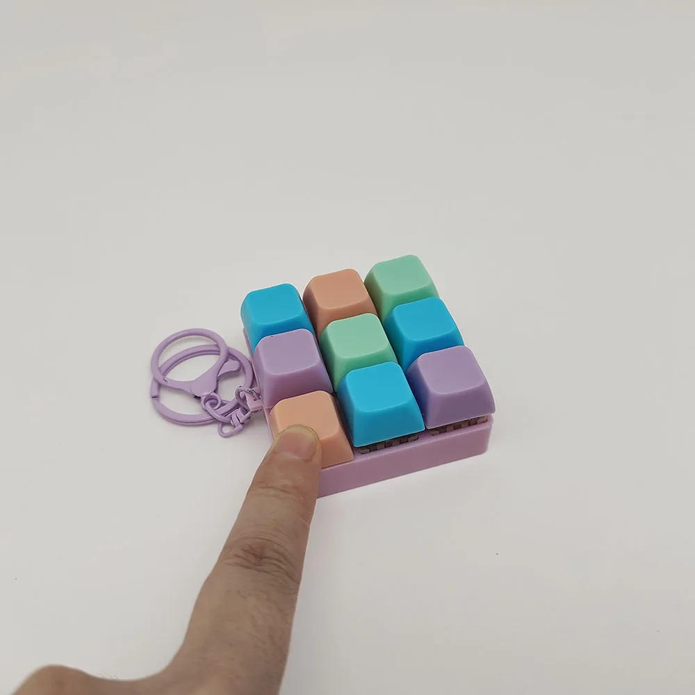 Stress-Relief Keyboard Keychain Fidget Toy With Sound Effects For Party Favors & Gifts Purple fidget toys,anti stress toys,mini fingertip toy