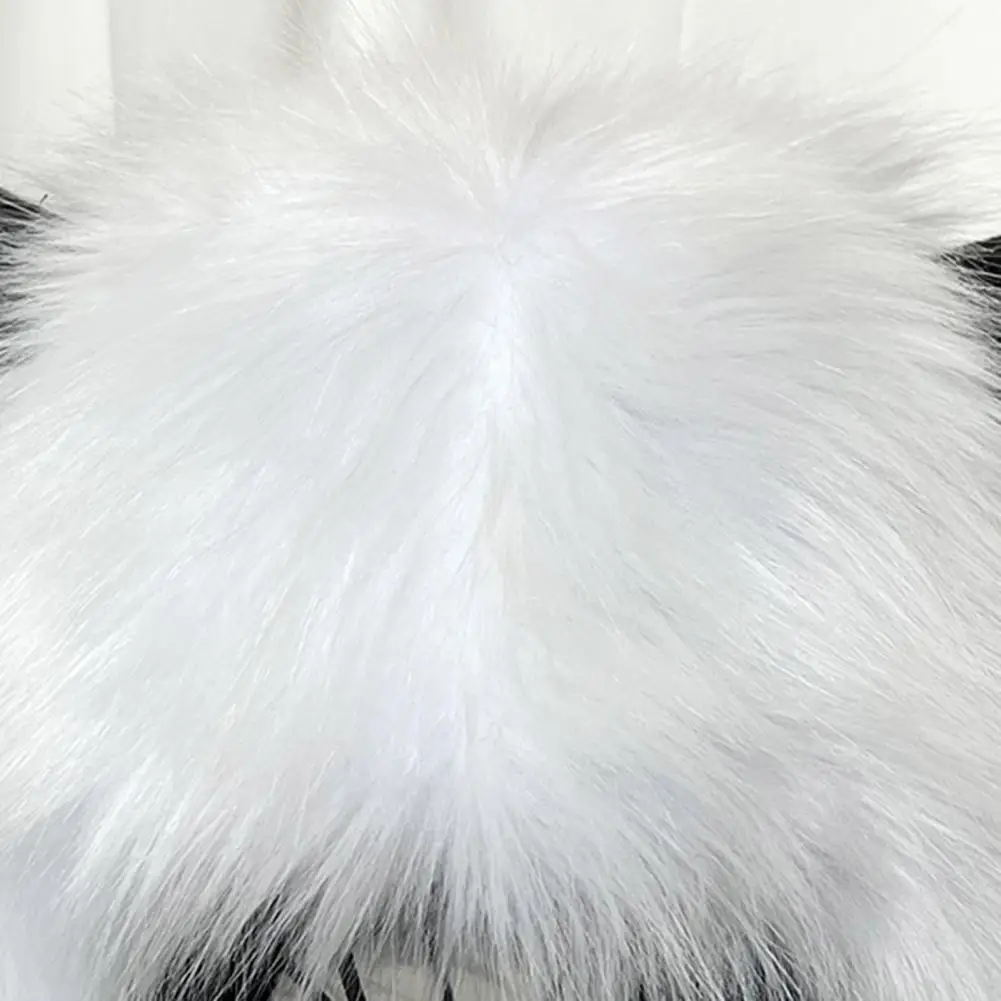 Faux Fur Hat 1Pc Fluffy Windproof Thermal Thunderbolt Balaclava Cow Horn Decor Winter Hat