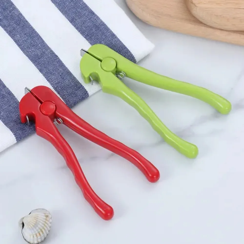 Plastic Handle Oyster Shell Opening Clamps Spring Load Labor-saving Crab Oyster Scallop Opener with Bottle Opener Professional