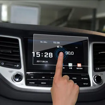 Pellicola protettiva per schermo di navigazione per auto per Kia KX5 2016 2017 Hyundai Tucson Pellicola adesiva per schermo GPS Accessori in vetro temperato