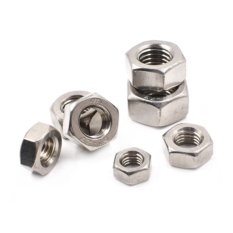 40pcs DUO ER Hex Nut Stainless Steel A4-80 Hex Nut DIN934 M3 M4 M5 M6 M8 M10 M12 M14 M16 M18 M20 Size M6x1.0 