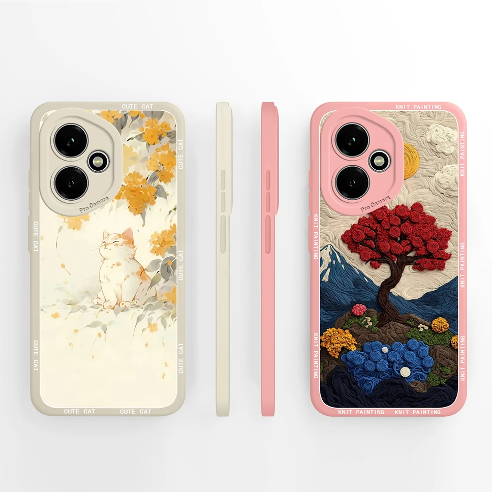 Cute Cat Pattern Soft Phone Case - High-Quality Shockproof Back Cover