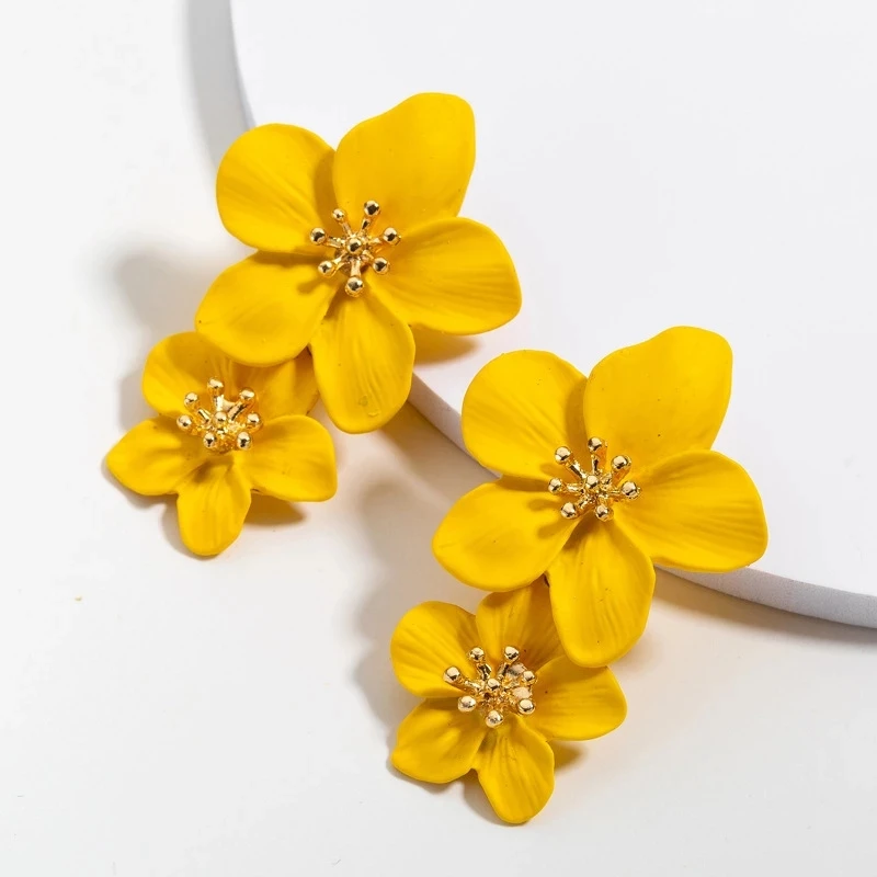 Elegant Boho Floral Metal Earrings for Women - Perfect for Weddings and Parties
