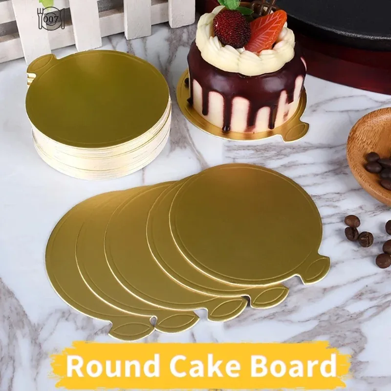 8/9cm Cake Base Disposable Round Mousse Dessert Board Food Paper Mat Cake Display Tray Baking Accessories Tools 100 Pcs