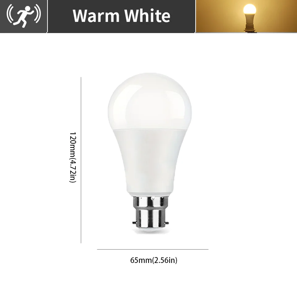 ตัวเลือกสินค้า หลอดไฟ LED ตรวจจับการเคลื่อนไหว 6-20W 220V ห้องนอน สวน บ้าน