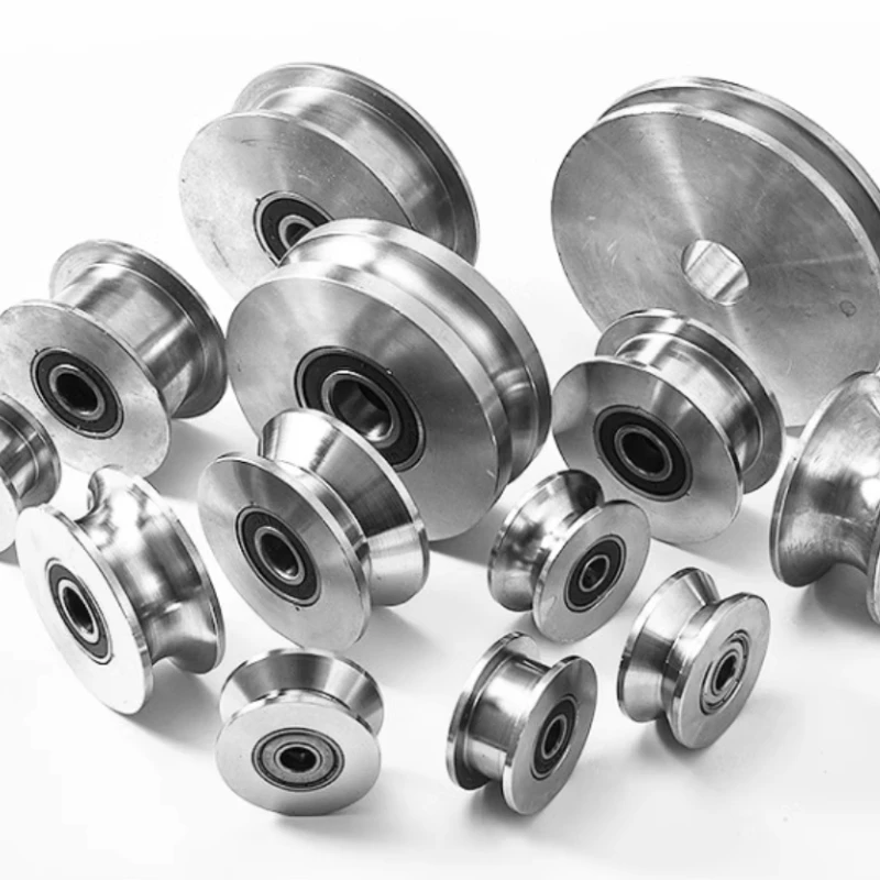 Stainless Steel Track Pulley Bearing Wheel V/U/H Type Wire Rope Lifting Pulleys Household Hardware Accessories 1pc