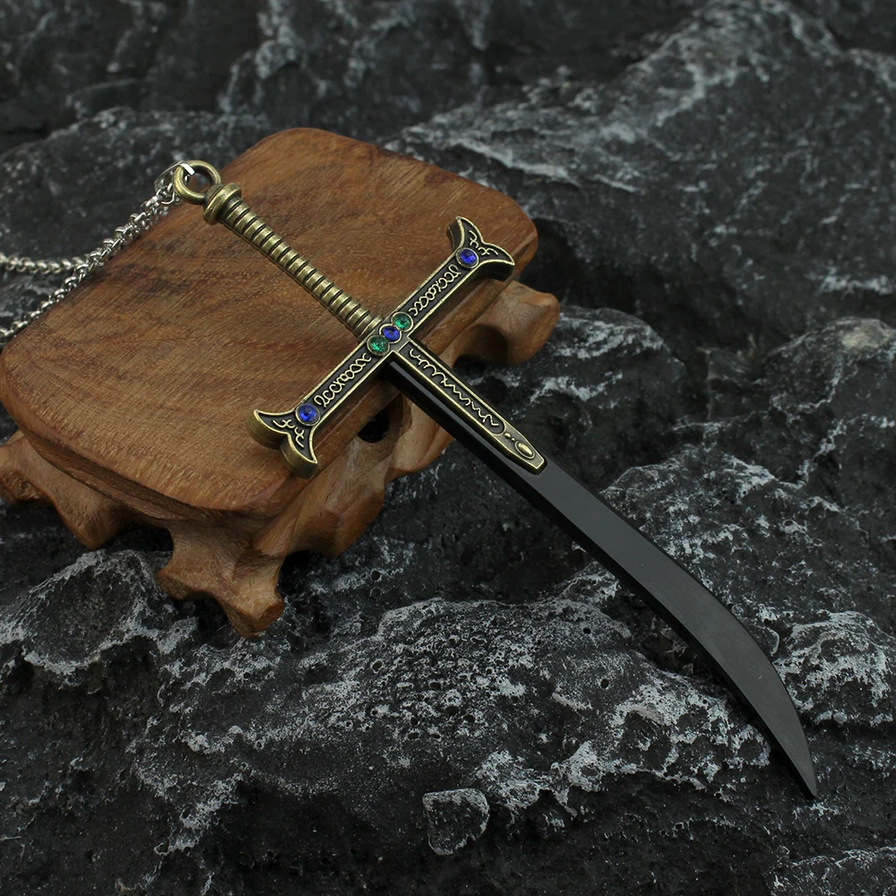 Mijhawk-キーホルダー,黒い剣,メンズアクセサリー,アニメジュエリー