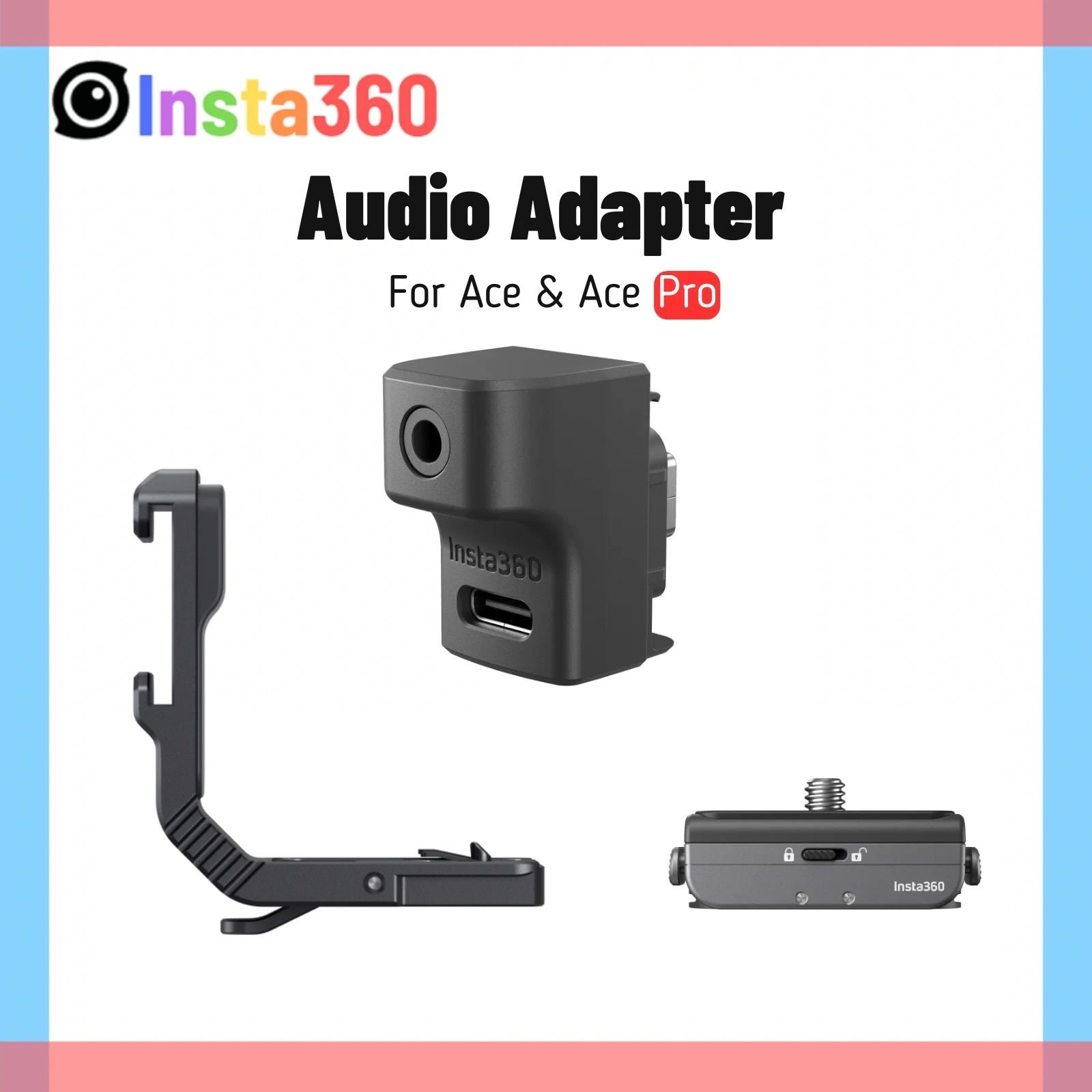 Insta360 Ace Pro 2 Mic Adapter Cold Shoe Audio Kit Microphone 