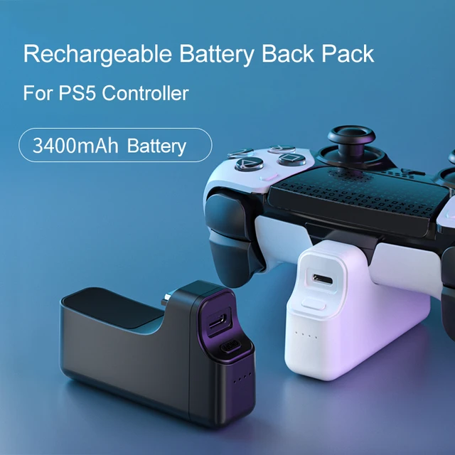 3400mah Batterie Rechargeable Pour Pack Ps5 Avec Indicateur Led Et Câble De  Charge Usb C Rapide, Kit De Jeu Et De Charge Pour Contrôleur Playstation 5,  Accessoires Pour Contrôleur Ps5, Clip Arrière